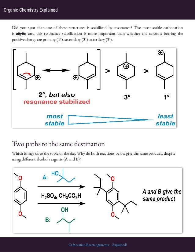 Carbocation rearrangements organic chemistry explained