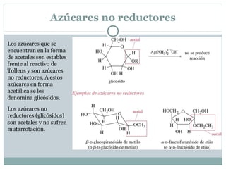 Oxidación del ácido nítrico El ácido nítrico es un agente oxidante más fuerte que el agua bromada, oxidando tanto al grupo aldehído como al grupo terminal -CH 2 OH de una aldosa a ácidos carboxílicos. El tratamiento de la aldosa con ácido nítrico produce ácido aldárico. La glucosa oxida a ácido glucárico. 