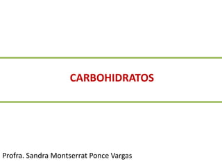CARBOHIDRATOS

Profra. Sandra Montserrat Ponce Vargas

 