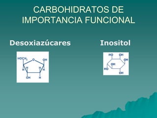 CARBOHIDRATOS DE IMPORTANCIA FUNCIONALÁcido L-ascórbico   El ácido L-ascórbico es la vitamina C y es un compuesto muy reductor 