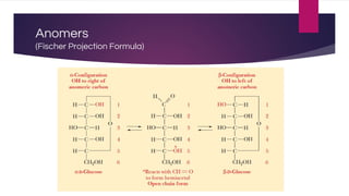 Anomers
(Fischer Projection Formula)
 