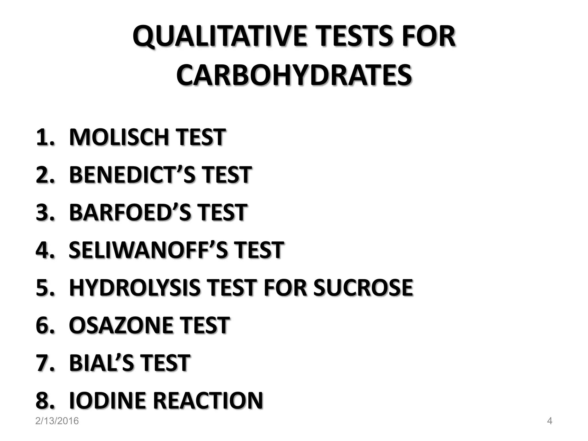 Carbohydrates analysis | PPTX