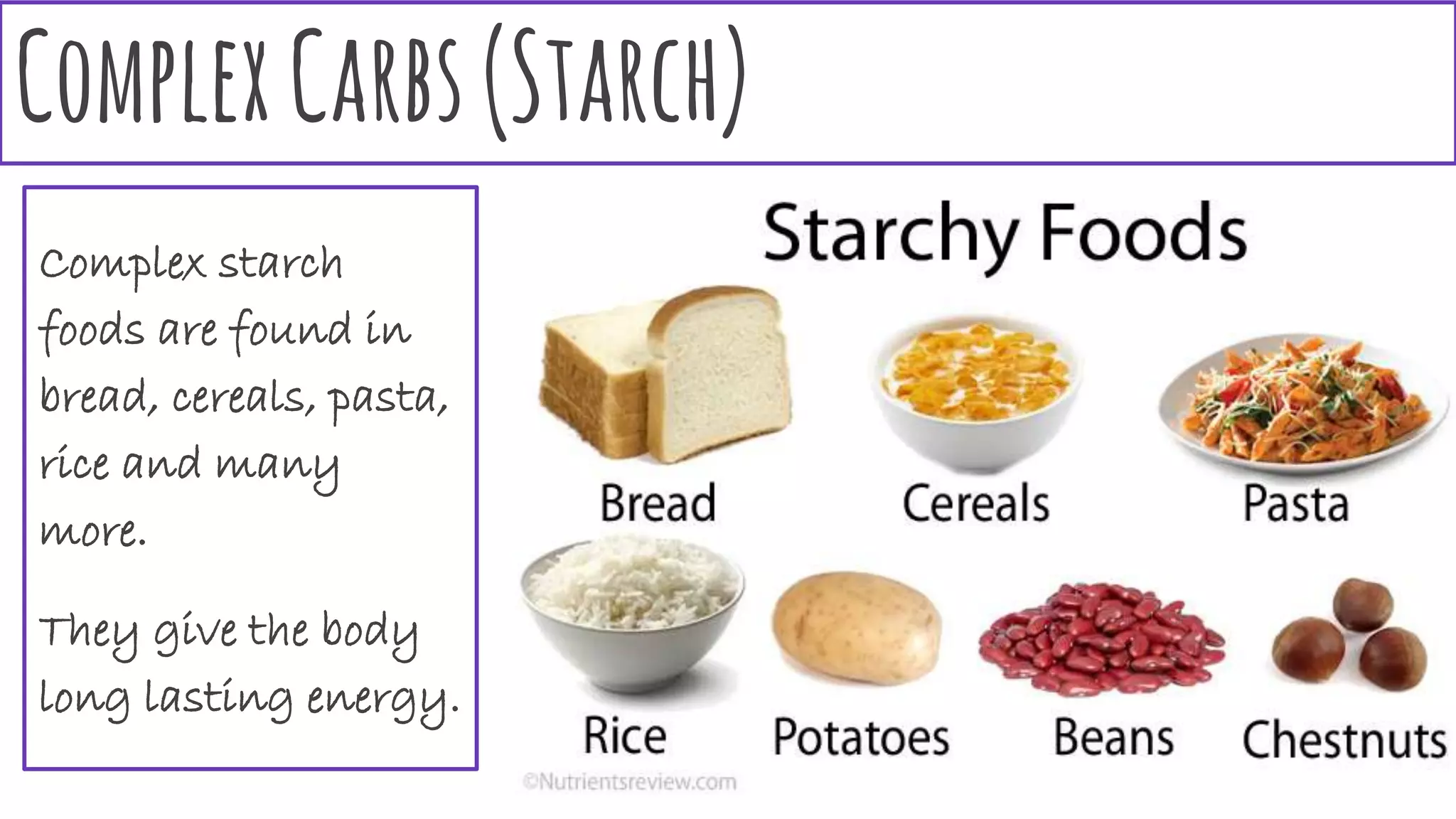 Complex Carbohydrates Examples Starch