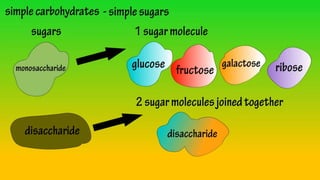 TYPES OF POLYSACCHARIDES
STORAGE
EXAMPLE:
1.STARCH – glucose polymer
that plants and algae use to
store energy
- Any exc...