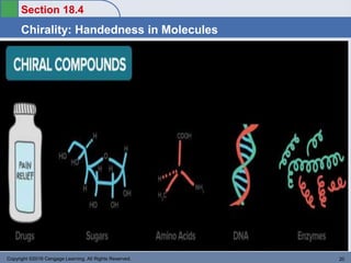 Section 18.4
Chirality: Handedness in Molecules
Return to TOC
Copyright ©2016 Cengage Learning. All Rights Reserved. 20
 