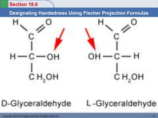 Section 18.6
Designating Handedness Using Fischer Projection Formulas
Return to TOC
Copyright ©2016 Cengage Learning. All Rights Reserved. 31
 