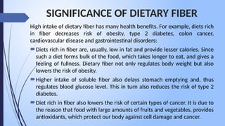 Comprehensive Overview of Carbohydrates, Diabetes, and Dietary Fiber | PPTX