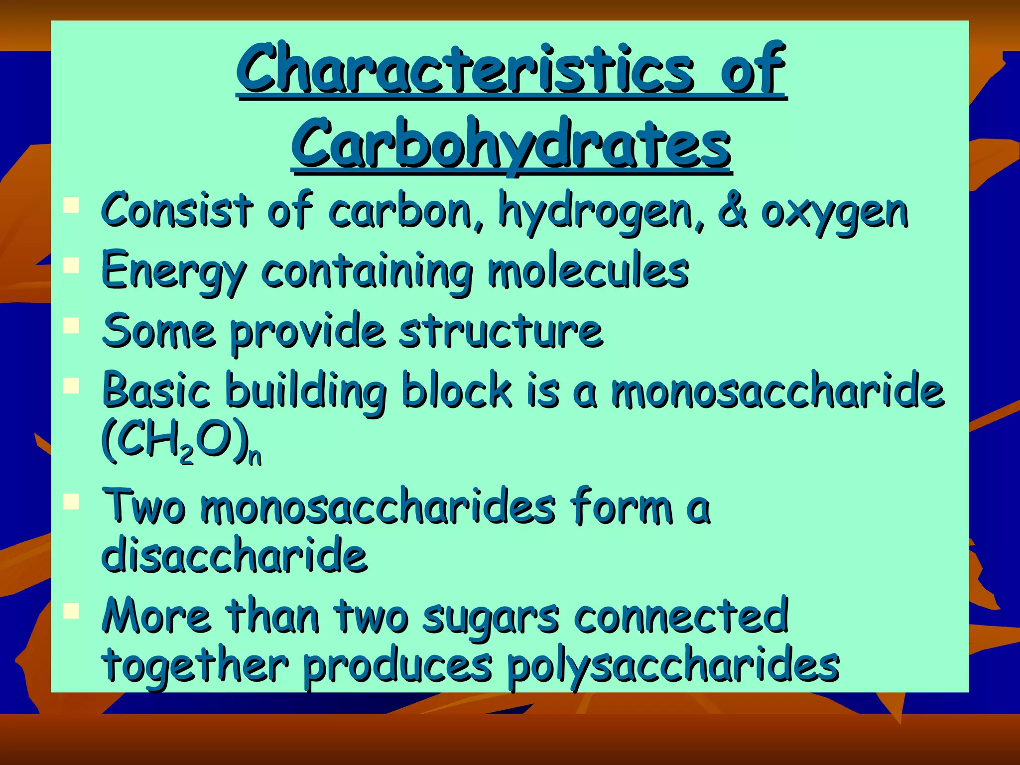 Carbohydrates revised ppt
