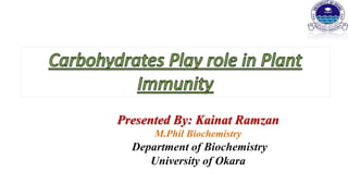 Presented By: Kainat Ramzan
M.Phil Biochemistry
Department of Biochemistry
University of Okara
 