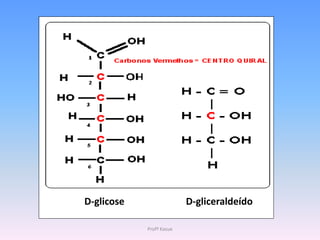 D-glicose                 D-gliceraldeído

            Profª Kasue
 
