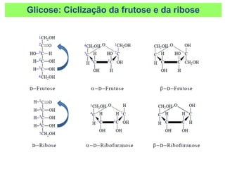 Glicose: Ciclização da frutose e da ribose
 