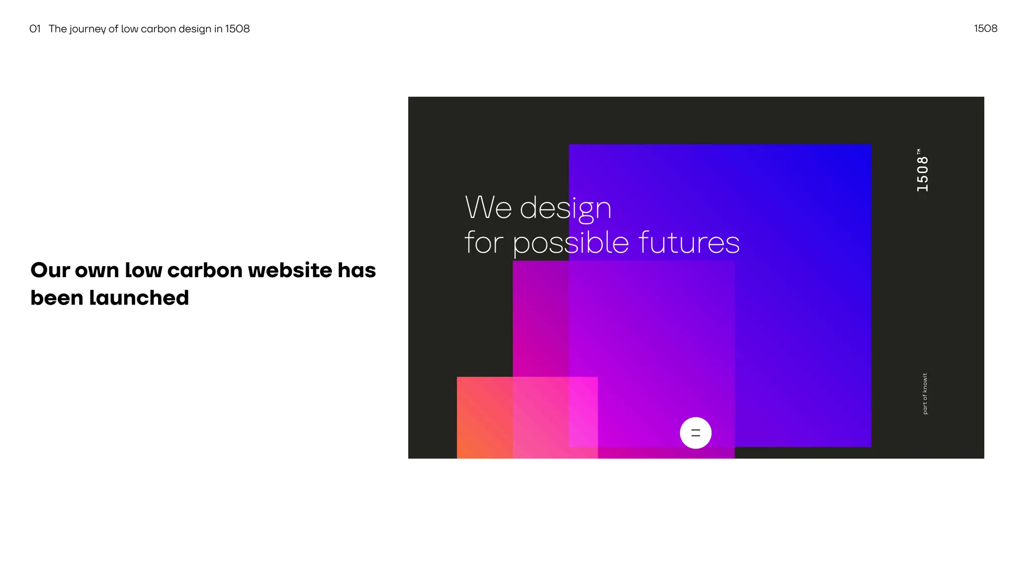 1508
Our own low carbon website has
been launched
01 The journey of low carbon design in 1508
 