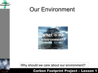 Our Environment What is our environment? Why should we care about our environment? 