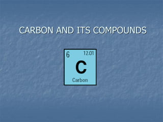 CARBON AND ITS COMPOUNDS
 