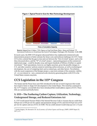 Carbon Capture and Sequestration (CCS) in the United States
Congressional Research Service 6
Figure 1.TypicalTrend in Cost...