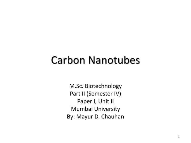 Carbon containing Nanomaterials: Fullerenes & Carbon nanotubes | PPT