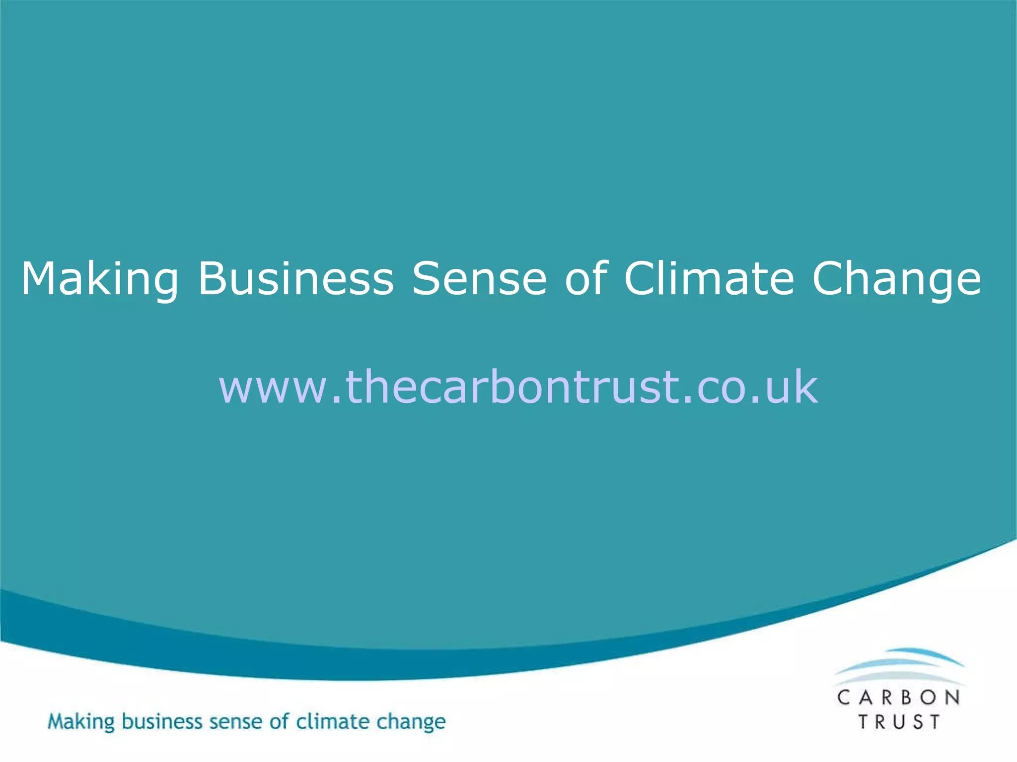 Making Business Sense of Climate Change www.thecarbontrust.co.uk 