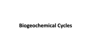 Biogeochemical Cycles
 