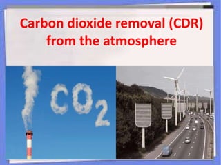 Carbon dioxide removal (CDR)
from the atmosphere
 