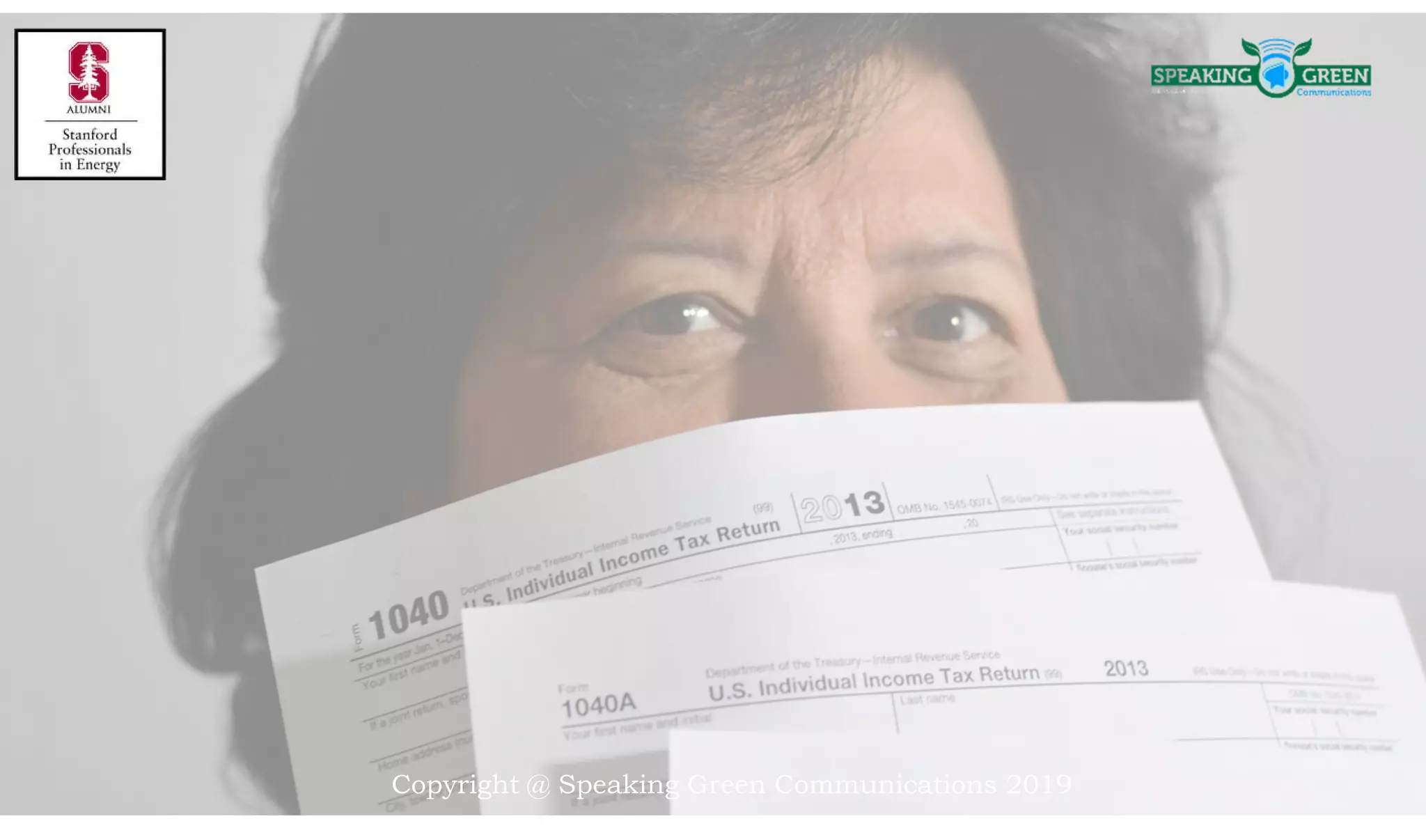 Copyright @ Speaking Green Communications 2019
 