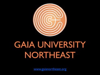 GAIA UNIVERSITY
  NORTHEAST
    www.gaianortheast.org
 