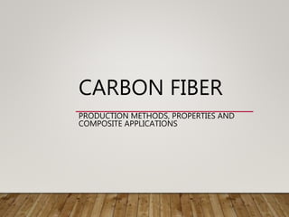 CARBON FIBER
PRODUCTION METHODS, PROPERTIES AND
COMPOSITE APPLICATIONS
 