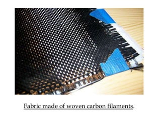 Fabric made of woven carbon filaments.
 