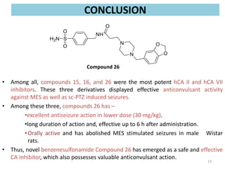 Carbonic anhydrase inhibitors with effective anticonvulsant action | PPTX
