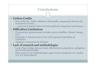 Carbon insetting to confront climate change, improve farmer livelihoods and enhance s uppl y chain resilience