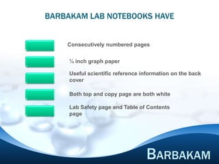 Barbakam Carbonless Lab Notebooks