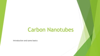 Carbon Nanotubes
Introduction and some basics
 