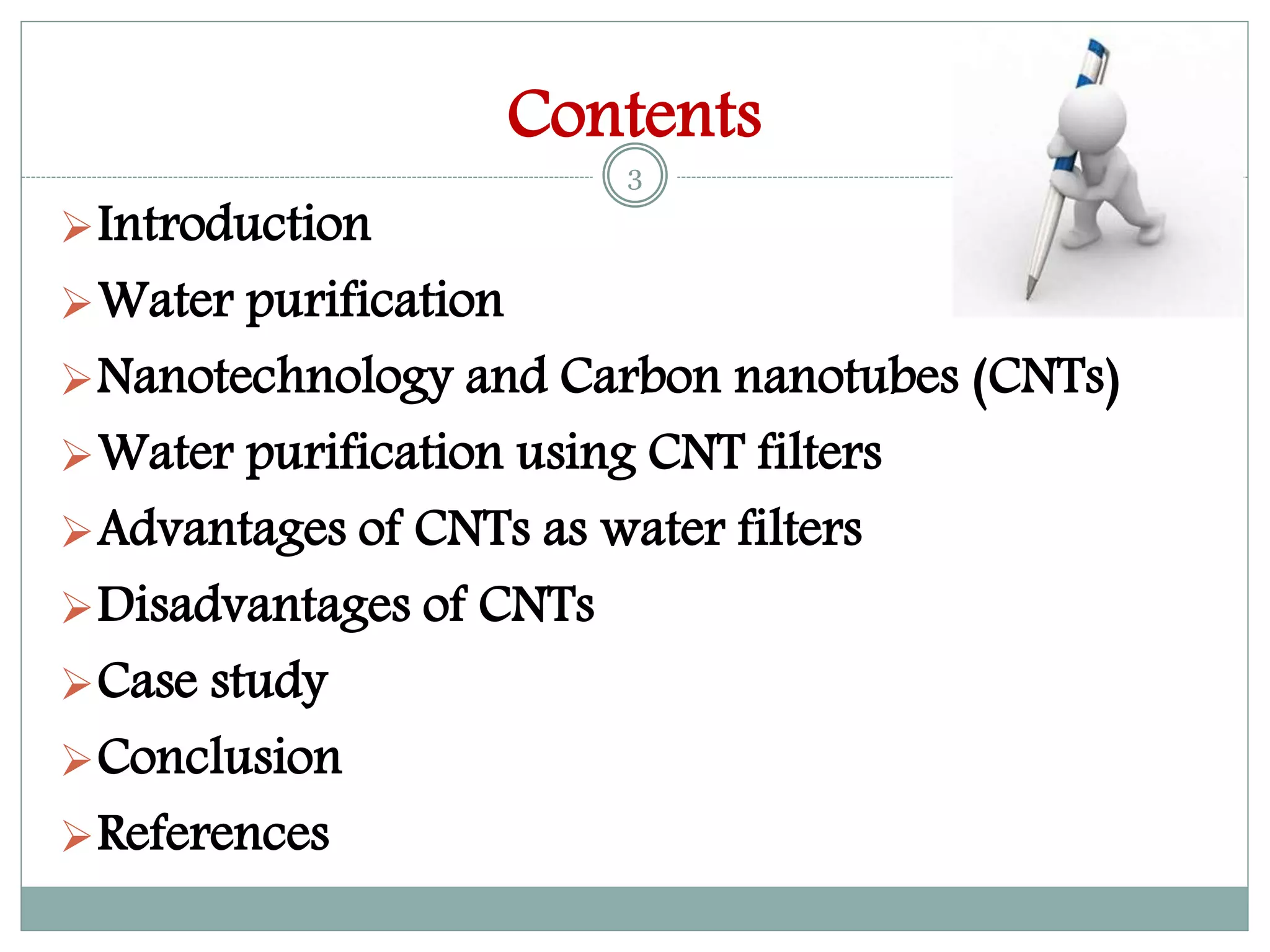 CARBON NANOTUBE FILTERATION FOR WATER PURIFICATION PPT