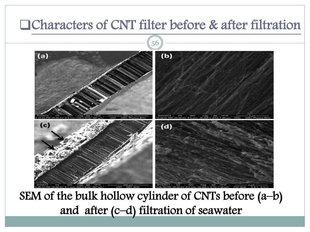 CARBON NANOTUBE FILTERATION FOR WATER PURIFICATION