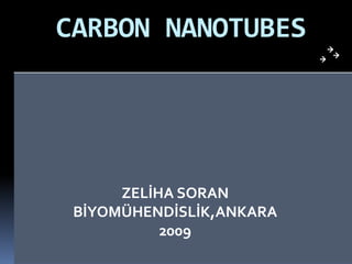 CARBON NANOTUBES
ZELİHA SORAN
BİYOMÜHENDİSLİK,ANKARA
2009
 