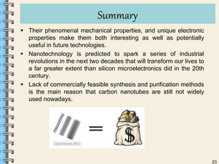 Carbon nanotubes properties and applications | PPTX