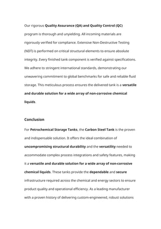 Carbon Steel Tank for Petrochemical Storage Tanks A versatile and ...