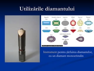 Utilizările diamantului Instrument  pentru şlefuirea diamantelor, cu un diamant monocristalin 