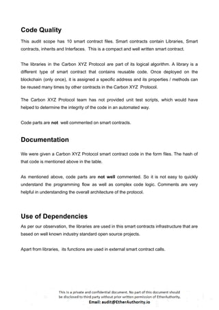 Carbon XYZ Protocol – Smart Contract Security Audit Report by ...