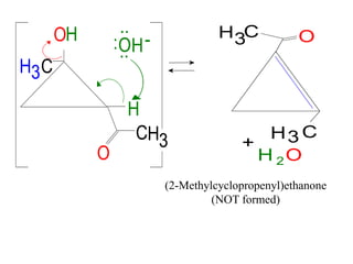 C
H
H
CH
O
H
H
O
O
3
3
-:
..
..
(2-Methylcyclopropenyl)ethanone
(NOT formed)
CH O
CH
H O
3
3+
2
 