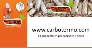 www.carbotermo.com
13 buoni motivi per scegliere il pellet
 