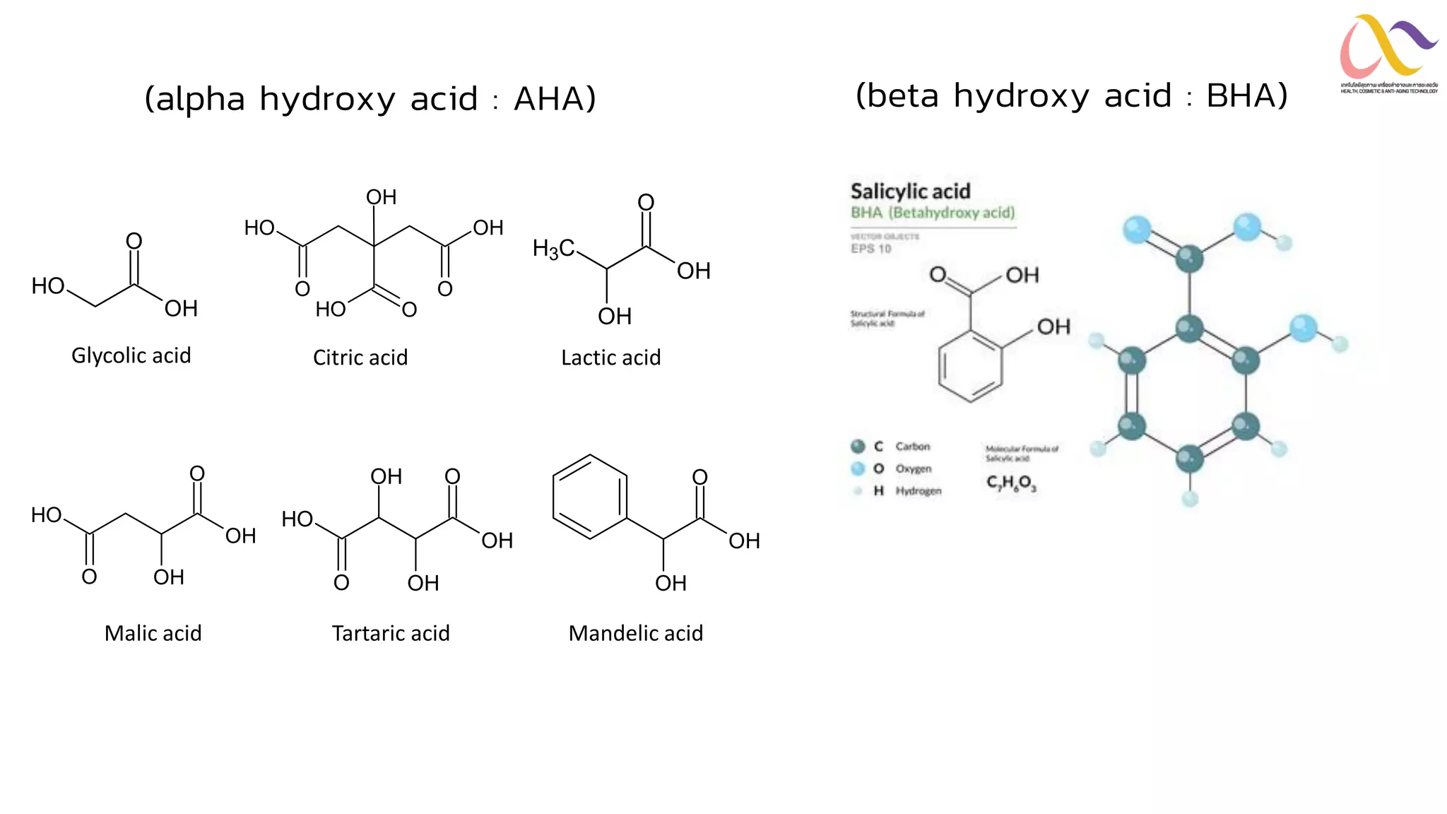 Hydroxy Acids Structure กรดคาร์บอกซิลิกและอนุพันธ์ (Carboxylic acid & Derivatives) | PDF
