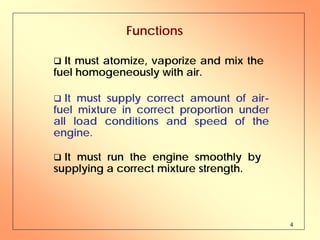 detail information about working and mechanism of carburetors | PDF