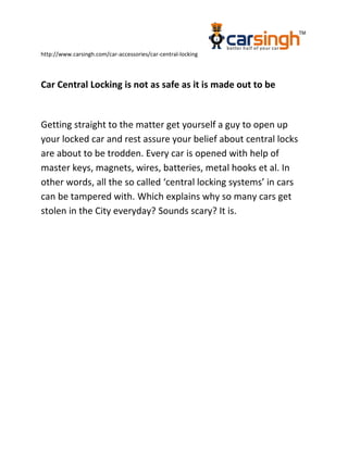 Car central locking