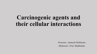 Carcinogenic agents and
their cellular interactions
Presenter: Animesh Debbarma
Moderator: Prof. Madhubala
 