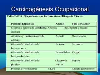 Carcinogénesis Ocupacional

 