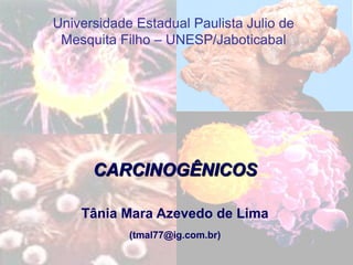 Universidade Estadual Paulista Julio de
Mesquita Filho – UNESP/Jaboticabal
CARCINOGÊNICOS
Tânia Mara Azevedo de Lima
(tmal77@ig.com.br)
 