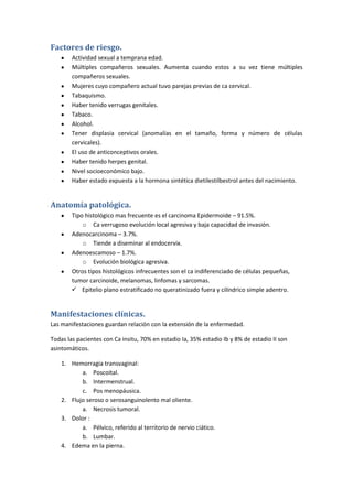 Carcinoma de cuello uterino