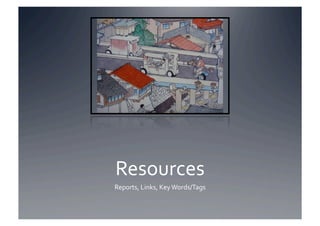 Resources 
Reports, Links, Key Words/Tags 
 