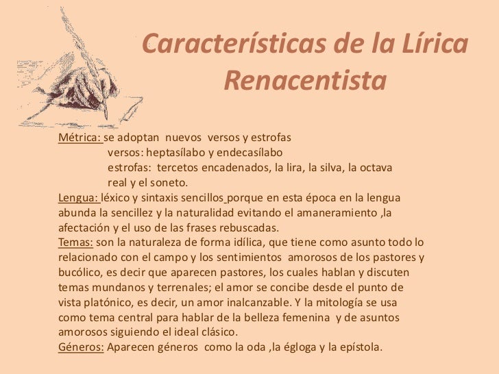 Carct. generales + poesia amorosa