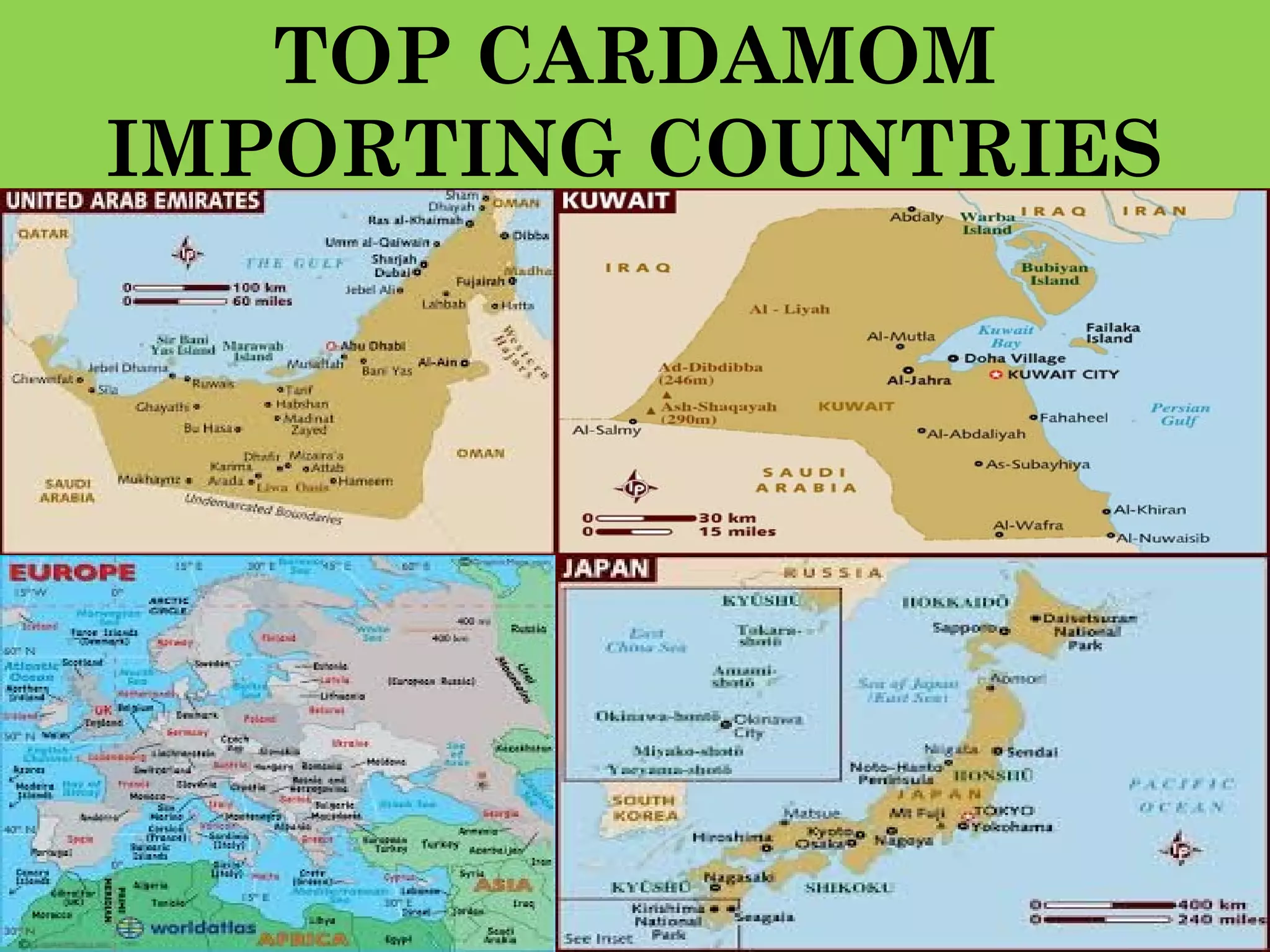 TOP CARDAMOM
IMPORTING COUNTRIES
 